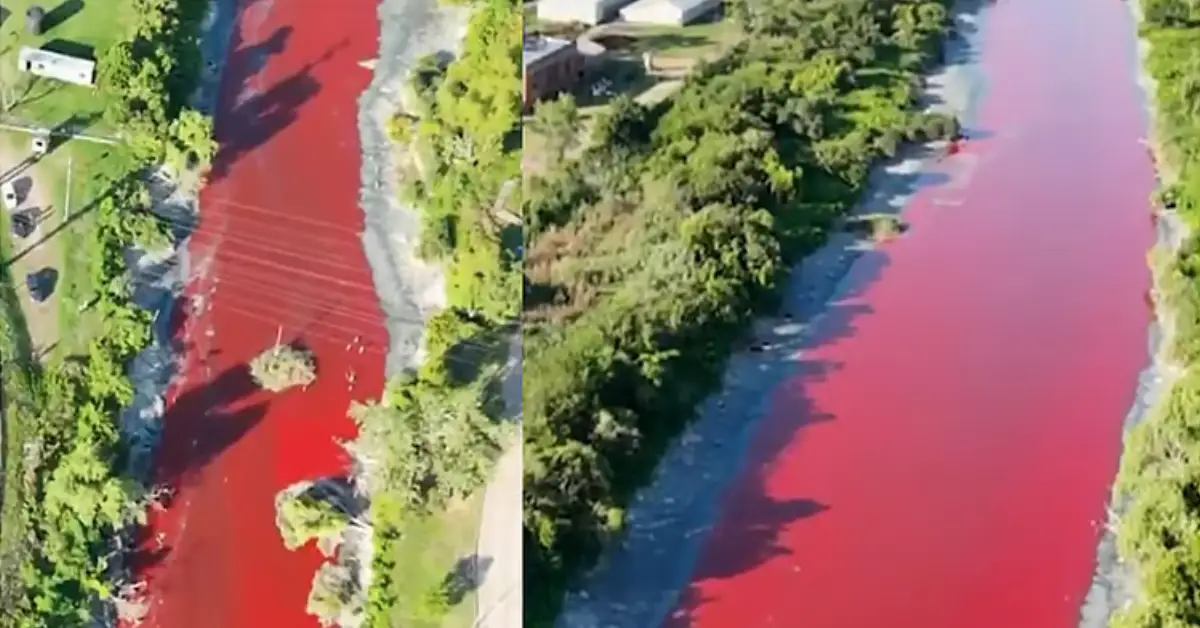 നദി ചുവപ്പായി; ആശങ്കയോടെ അര്‍ജന്റീന