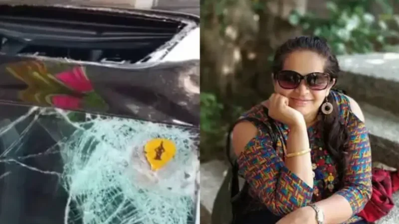 കാറിന് മുകളിൽ കൂറ്റൻ പാറ വീണു സ്ത്രീ മരിച്ചു