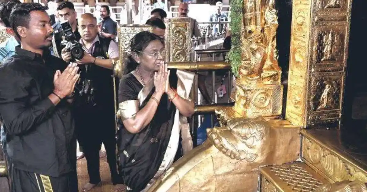 ശബരിമലയിൽ പ്രാർത്ഥന നടത്തിയ ആദ്യ വനിതാ രാഷ്ട്രപതി; ചരിത്രം സൃഷ്ടിച്ച് ദ്രൗപദി മുർമു