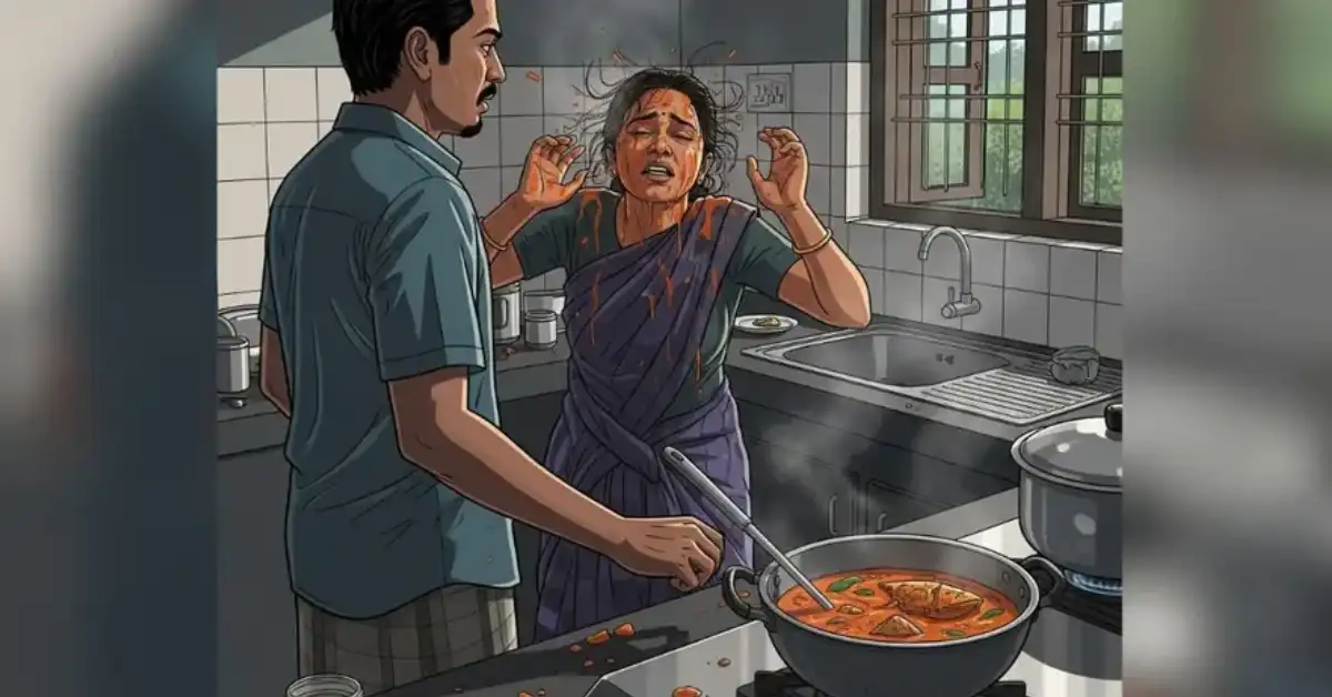 മന്ത്രവാദം; ഭാര്യയുടെ മുഖത്ത് ചൂടുള്ള മീൻകറി ഒഴിച്ച് ഭർത്താവ്